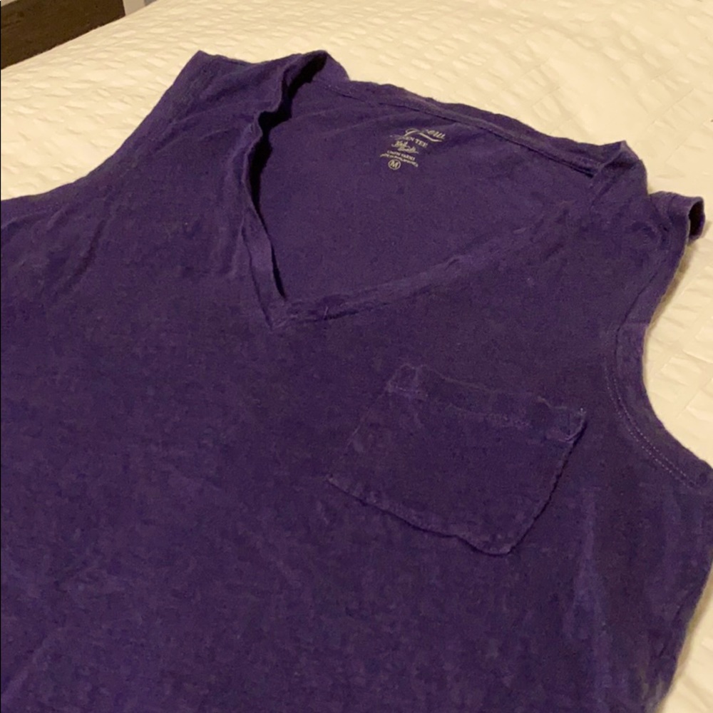 J Crew  size M linen purple sleeveless T shirt